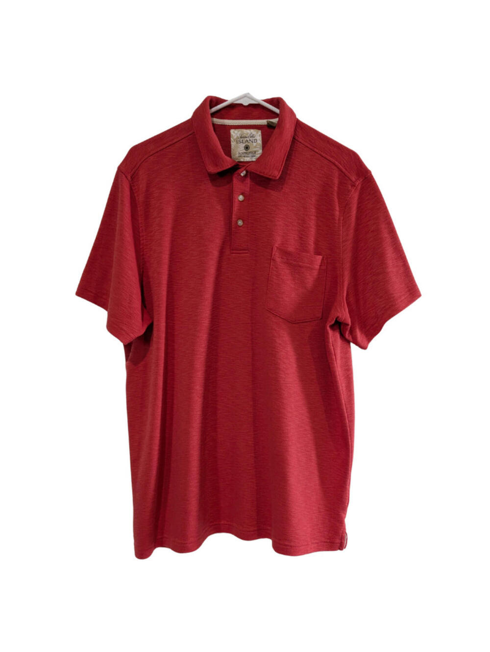 Tasso Elba Island Men's Polo Shirt Red, Size XL, Textured, UPF Protection